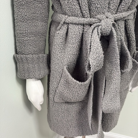 SKIMS Cozy Boucle Knitted Robe Gray S/M - Picture 3 of 6